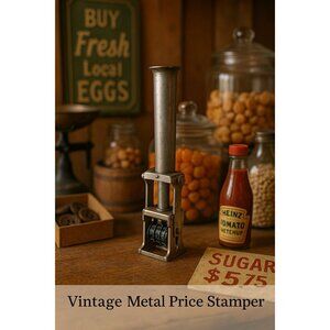 Primitive Shop Display Vintage-Style Price Stamp Gun – Rustic Country Store Coun